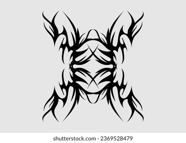 	
tribal symmetrical flame zig zag motif	
