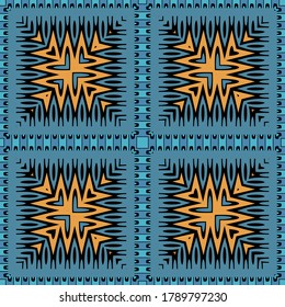 Patrón transparente del vector tribal tartán. Origen étnico ornamental abstracto. Fondo decorativo de repetición geométrica. Ornamento colorido. Formas abstractas, cuadrados, líneas de zag en zig. Diseño para tela.
