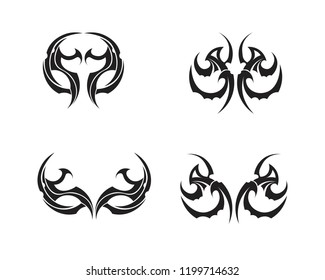 tribal tatto collection set  flame tatoo totem Vector Illustration design
