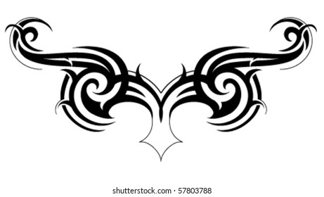 Swirl Floral Phoenix Butterfly Vector Illustration Stock Vector ...