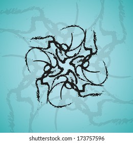 Tribal tattoo - abstract background, futuristic shapes illustration.