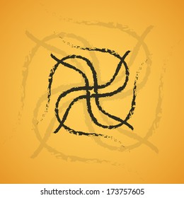 Tribal tattoo - abstract background, futuristic shapes illustration.
