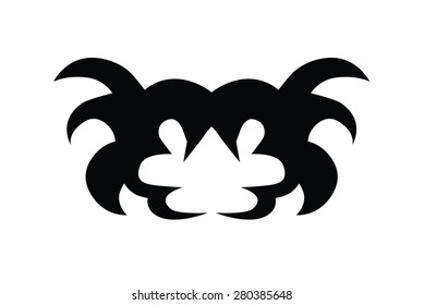 Tribal tattoo abstract shape vector design template. Sleeve art black pattern arm. Simple logo. Designer isolated abstract element for arm, leg, shoulder men and women on white background.