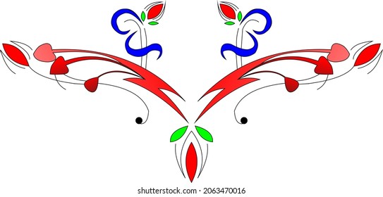 tribal tattoo abstract sleeve, colorful shoulder sleeve tattoo fantasy pattern vector, sketch art design isolated on white background