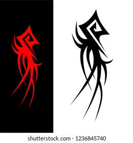 Tribal tattoo art design. red tattoo design
