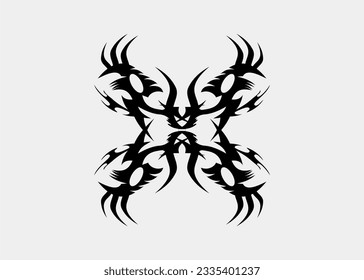 Tribal tattoo art symmetrical claws
