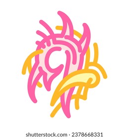 tribal tattoo art vintage color icon vector. tribal tattoo art vintage sign. isolated symbol illustration