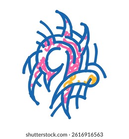 tribal tattoo art vintage doodle icon sketch vector. tribal tattoo art vintage sign. isolated symbol illustration