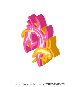 tribal tattoo art vintage isometric icon vector. tribal tattoo art vintage sign. isolated symbol illustration