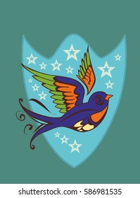 tribal tattoo birds graphic design vector art