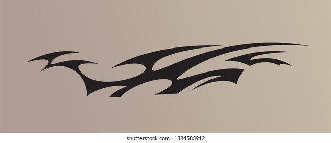 Tribal tattoo in black color suitable for all kind of design, Flaming, Dragon, tiger style. isolated on background - vector