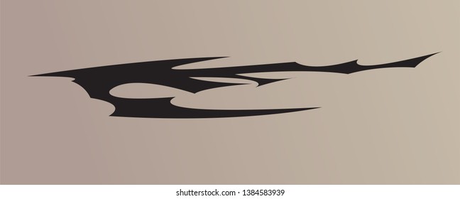 Tribal tattoo in black color suitable for all kind of design, Flaming, Dragon, tiger style. isolated on background - vector