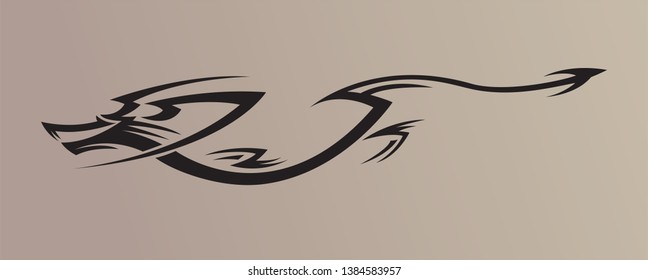 Tribal tattoo in black color suitable for all kind of design, Flaming, Dragon, tiger style. isolated on background - vector