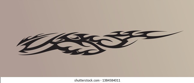 Tribal tattoo in black color suitable for all kind of design, Flaming, Dragon, tiger style. isolated on background - vector