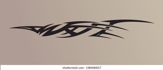 Tribal tattoo in black color suitable for all kind of design, Flaming, Dragon, tiger style. isolated on background - vector