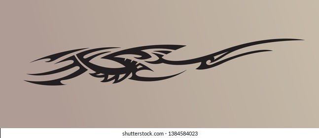 Tribal tattoo in black color suitable for all kind of design, Flaming, Dragon, tiger style. isolated on background - vector