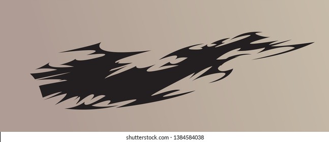 Tribal tattoo in black color suitable for all kind of design, Flaming, Dragon, tiger style. isolated on background - vector