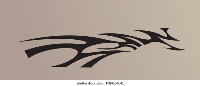 Tribal tattoo in black color suitable for all kind of design, Flaming, Dragon, tiger style. isolated on background - vector