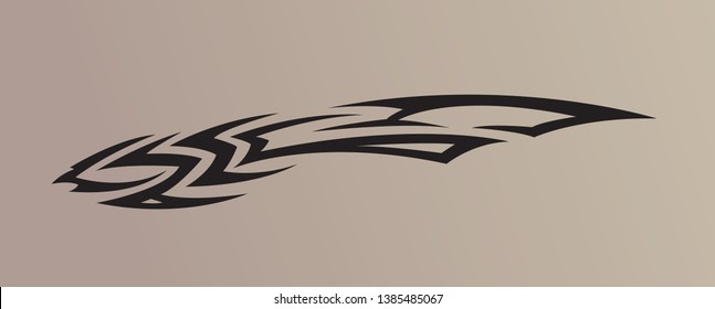 Tribal tattoo in black color suitable for all kind of design, Flaming, Dragon, tiger style. isolated on background - vector