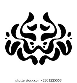 Tribal tattoo black lines. Vector design tattoo flower