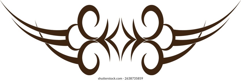 Tribal Tattoo Border in Vintage Design Pattern. Isolated Vector Illustration.