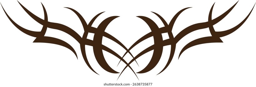 Tribal Tattoo Border in Vintage Design Pattern. Isolated Vector Illustration.