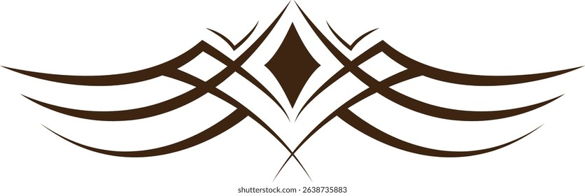 Tribal Tattoo Border in Vintage Design Pattern. Isolated Vector Illustration.