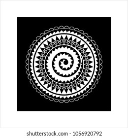 Tribal Tattoo Circular Design Vector Art Illustration