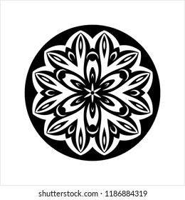 Tribal Tattoo Circular Design Vector Art Illustration