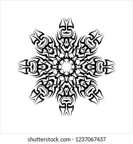 Tribal Tattoo Circular Design Vector Art Illustration