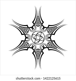 Ilustración de arte del vector de diseño circular de tatuaje tribal