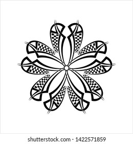 Tribal Tattoo Circular Design Vector Art Illustration