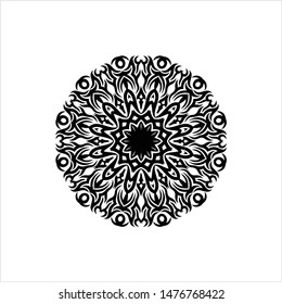 Tribal Tattoo Circular Design Vector Art Illustration