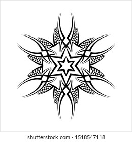 Tribal Tattoo Circular Design Vektorgrafik Illustration