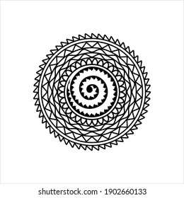 Tribal Tattoo Circular Design Vector Art Illustration