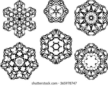 Arte de vectores circulares de tatuajes tribales