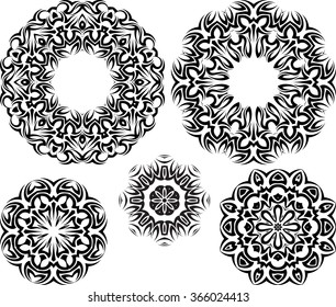 Tribal Tattoo Circular Vector Art