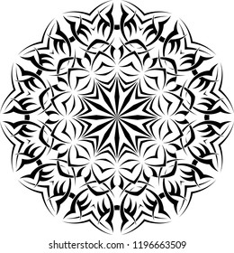 Tribal Tattoo Circular Vector Illustration