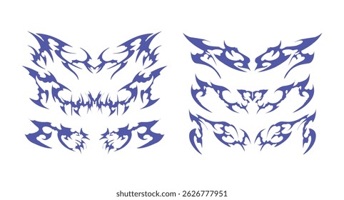 Tribal Tattoo Compilation with Futuristic Tribal - Great for creative tattoo designs, graphic projects, or branding.