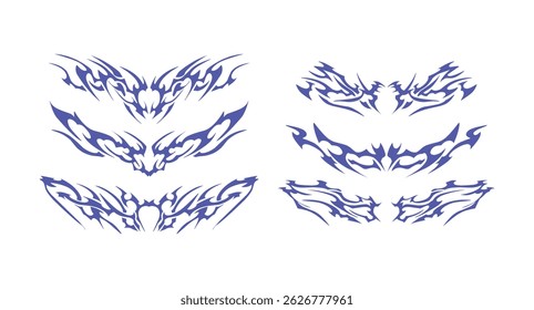 Tribal Tattoo Compilation with Futuristic Tribal - Great for creative tattoo designs, graphic projects, or branding.