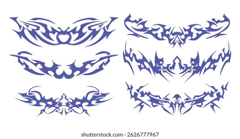 Tribal Tattoo Compilation with Futuristic Tribal - Great for creative tattoo designs, graphic projects, or branding.