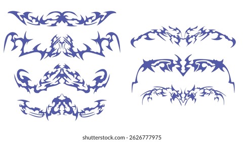 Tribal Tattoo Compilation with Futuristic Tribal - Great for creative tattoo designs, graphic projects, or branding.