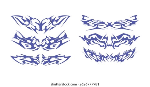 Compilação de tatuagem tribal com tribal futurista - ótimo para designs de tatuagem criativa, projetos gráficos ou branding.