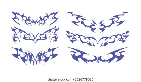 Tribal Tattoo Compilation with Futuristic Tribal - Great for creative tattoo designs, graphic projects, or branding.