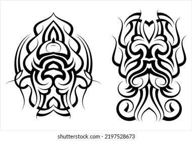 Tribal Tattoo, Creative Body Decoration Vector Art Illustration
