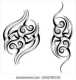 Tribal Tattoo, Creative Body Decoration Vector Art Illustration