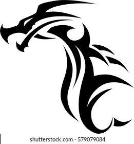 Dragon tribal tattoo vector design