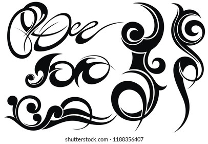 Tribal Tattoo Design Elements Set