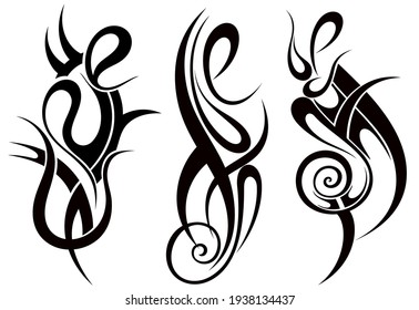 Tribal Tattoo Design Elements Set