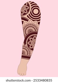 Tribal tattoo design on hand illustration